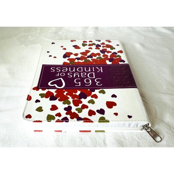 2024 365 Days of Kindness Faux Zippered Leather Cover Heart Design Motivational - Picture 5 of 10